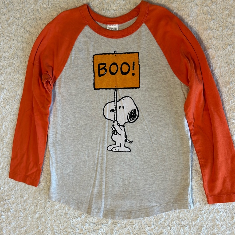 Hanna Andersson girls or boys size 8 Peanuts Snoopy Halloween knit shirt cute